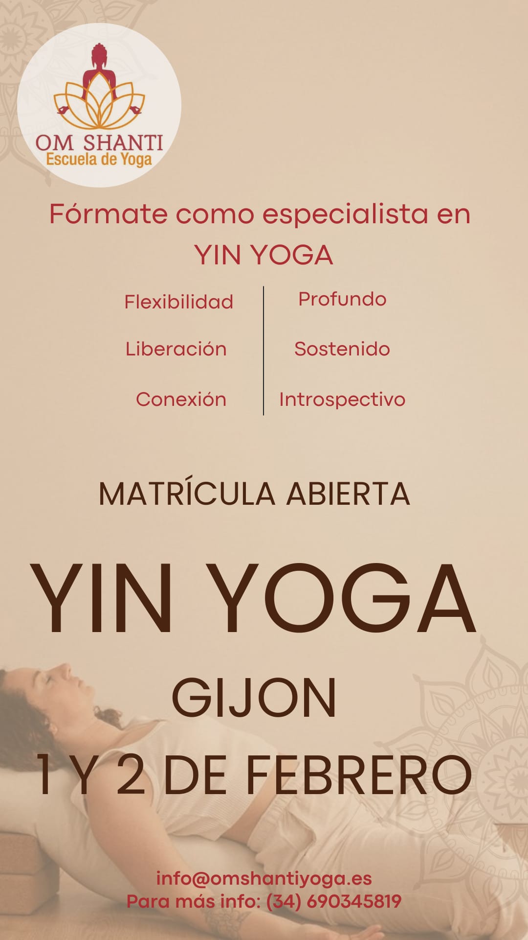FÓRMATE COMO ESPECIALISTA EN YIN YOGA. Facilita NEREA BLASCO.
