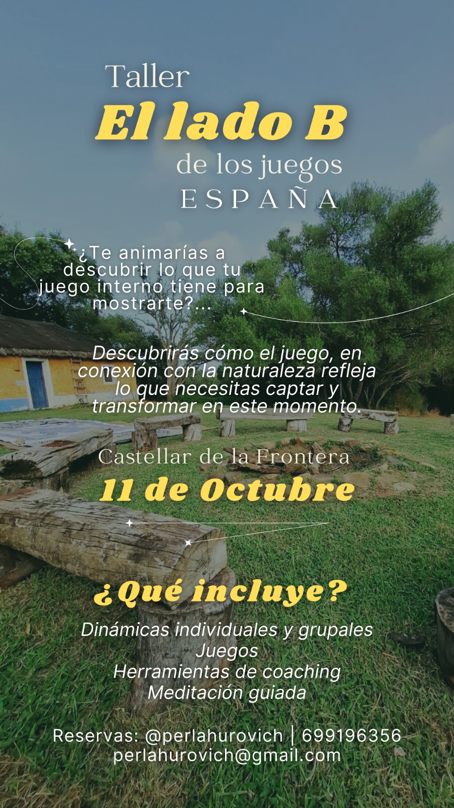 TALLER: *EL LADO B DE LOS JUEGOS*. Facilita PERLA en Castellar de la Frontera. Cádiz.