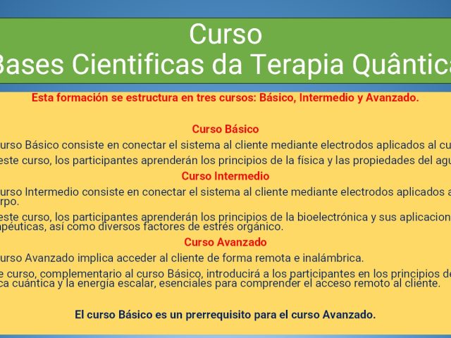 Curso Bases Científicas de la Terapia Cuántica