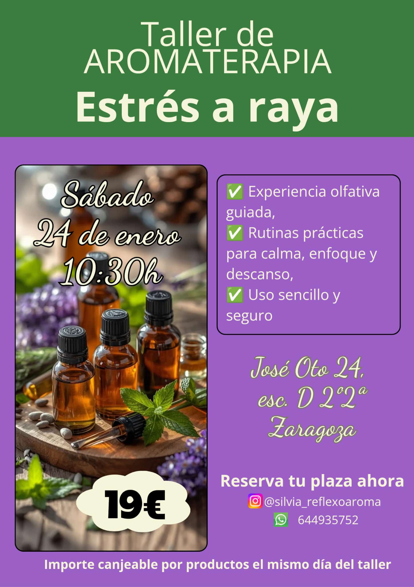 Taller participativo de Aromaterapia: “Estrés a raya”