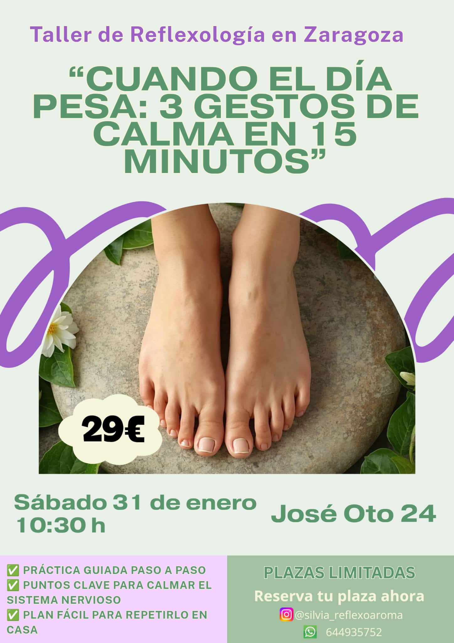 Taller de Reflexología: 3 gestos de calma en 15 minutos