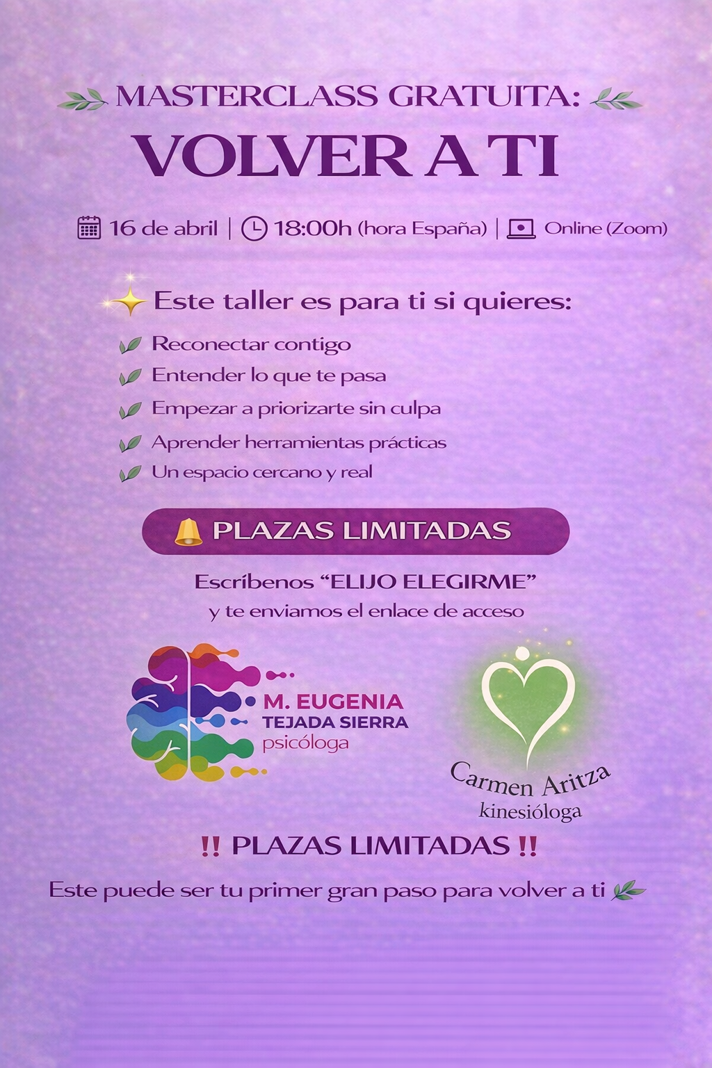 Masterclass gratuita: Misión Volver a ti