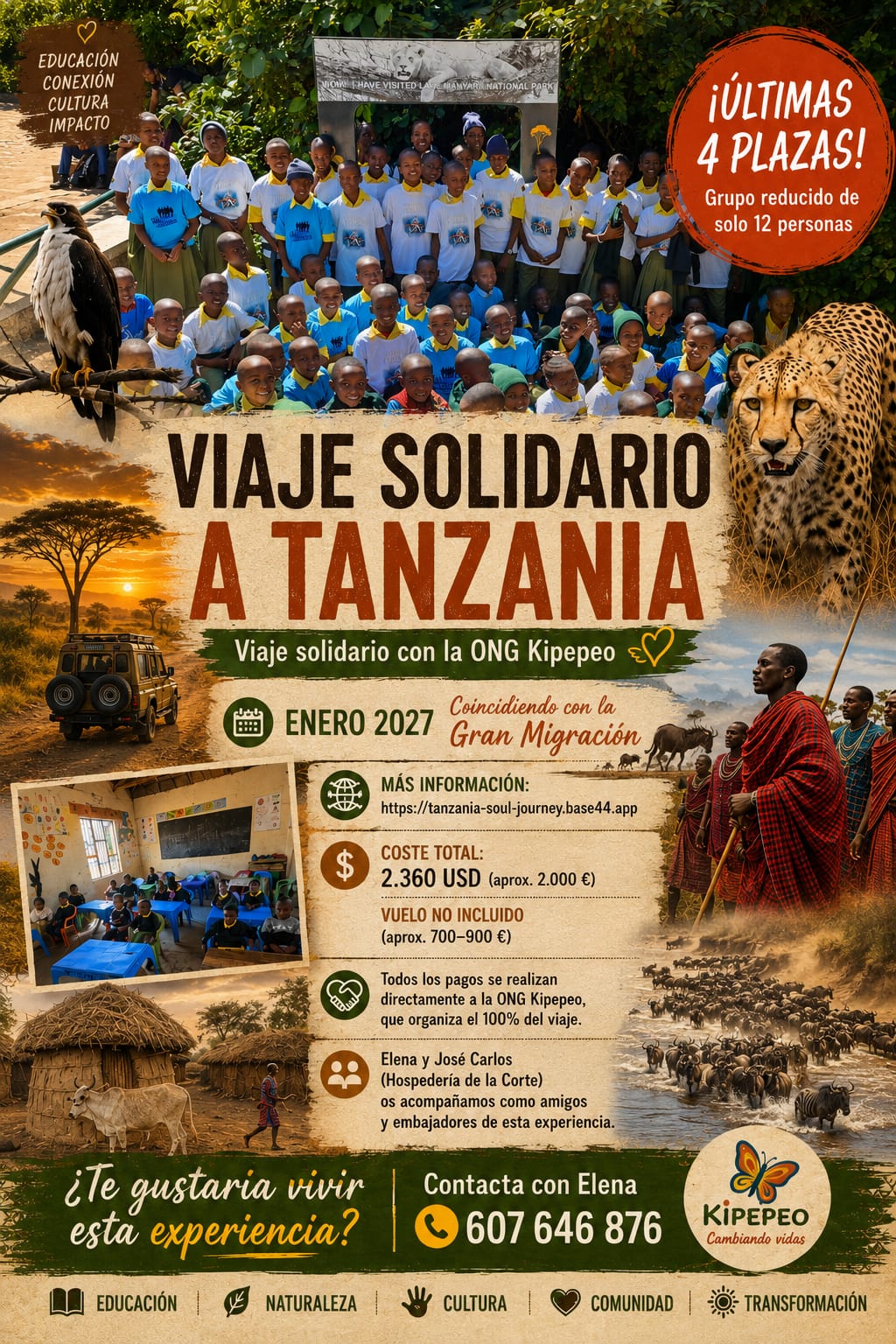 Viaje Cultural y Solidario a Tanzania 2027