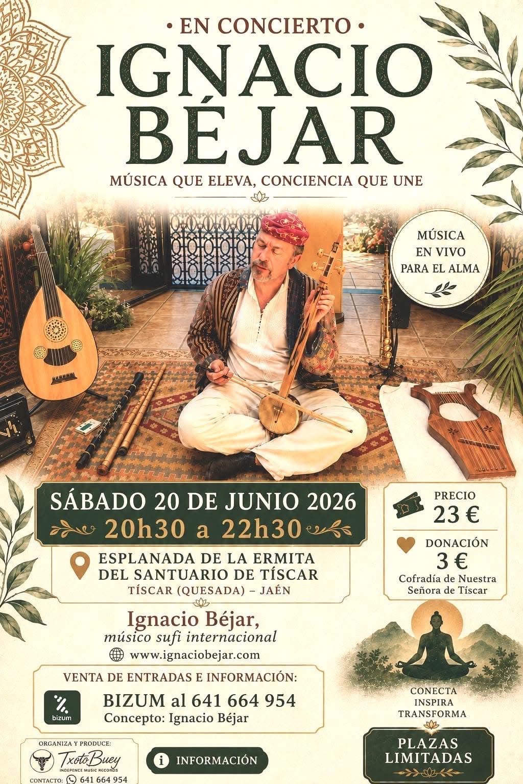 Concierto Música para la Unidad con Ignacio Béjar en Tíscar